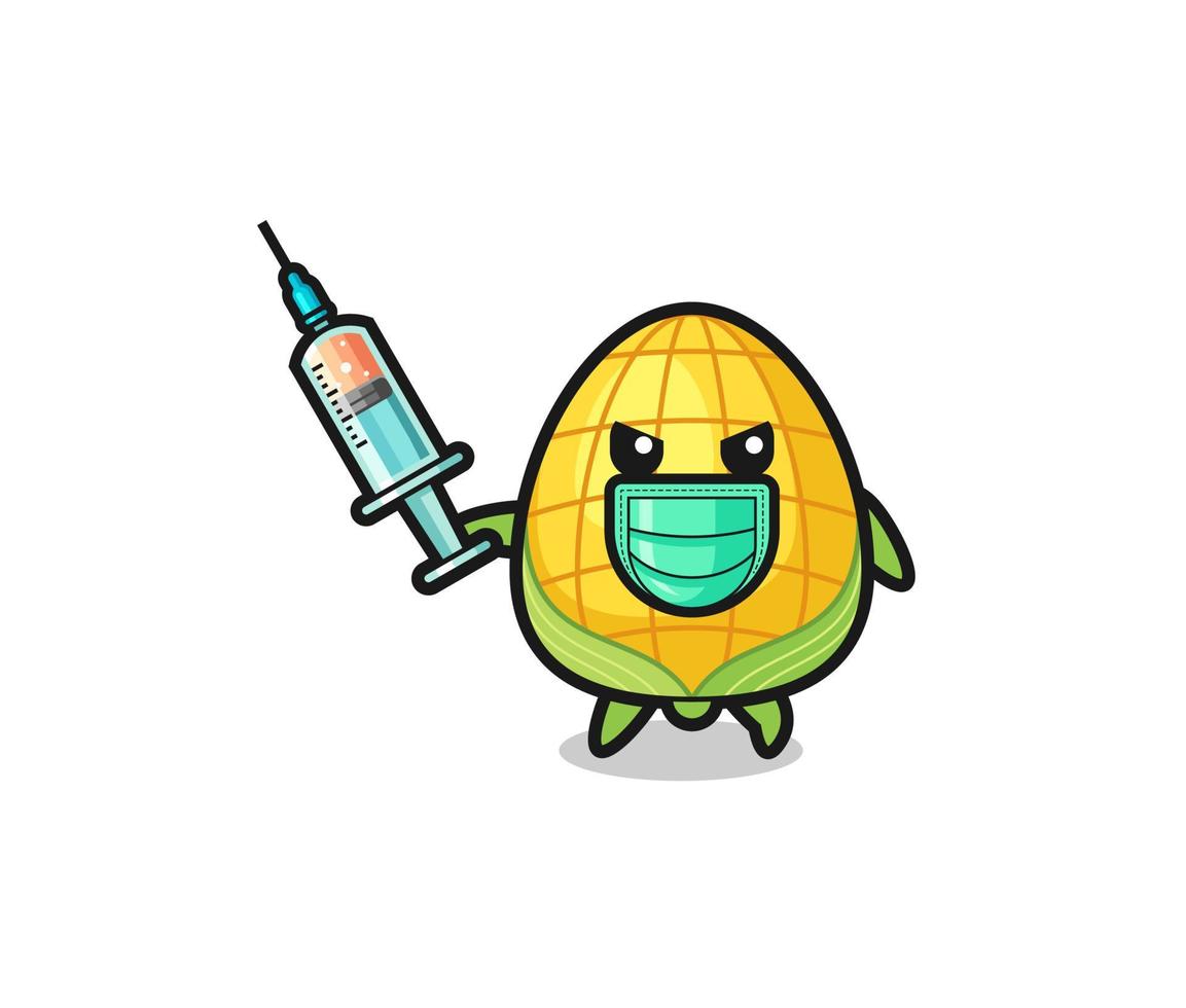 illustration av majsen för att bekämpa viruset vektor