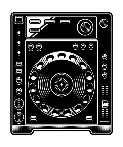 DJ-CD-Playerillustration auf weißem Hintergrund. vektor