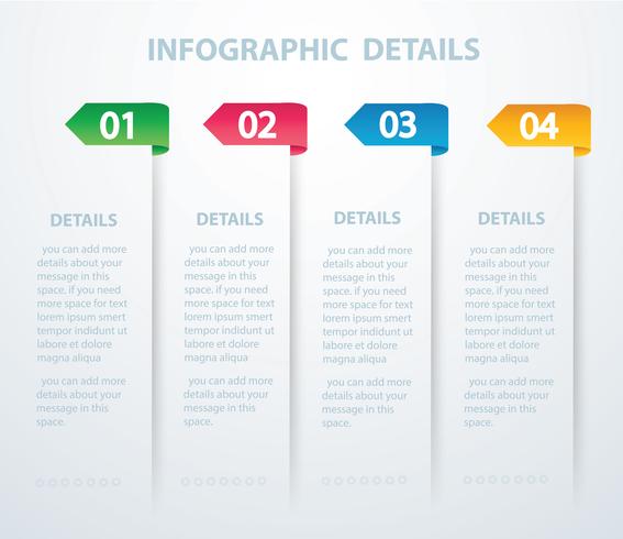 Infografik Vektor Vorlage mit 4 Optionen. Kann für Web, Diagramm, Grafik, Präsentation, Diagramm, Bericht, Schritt für Schritt Infografiken verwendet werden. Abstrakter Hintergrund