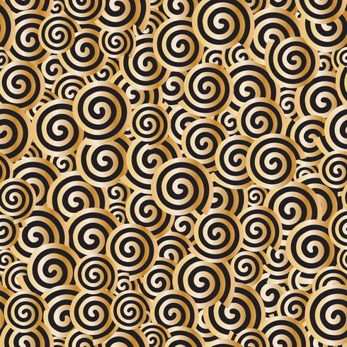 Nahtloser Hintergrund des abstrakten goldenen gewundenen Kreises - Vector Illustration