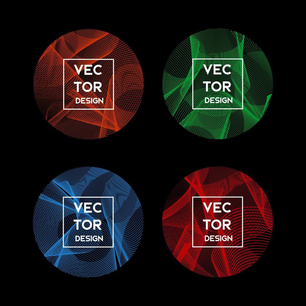 cirkel form med abstrakt linjemönster designelement vektor set