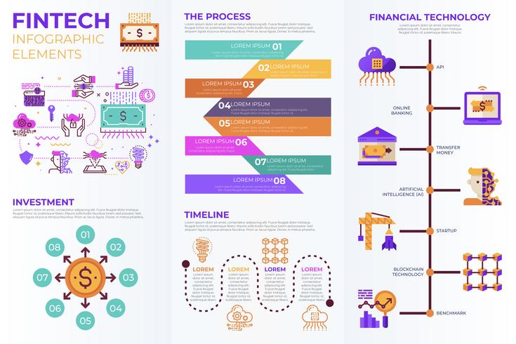 Infografik-Elemente von Fintech (Financial Technology) vektor