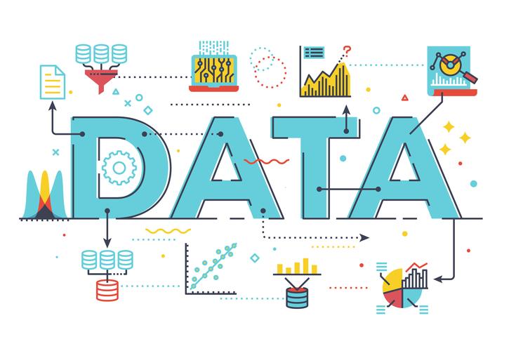 Datenwort-Beschriftungsillustration vektor