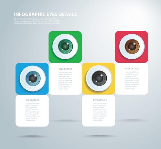 ögonfärg infografisk. Vektor mall med 4 alternativ. Kan användas för webb, diagram, diagram, presentation, diagram, rapport, steg för steg infographics. Abstrakt bakgrund