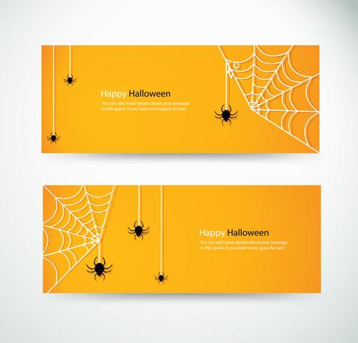 Set Halloween-Spinne und Wab für Website-Header-Banner-Designs vektor