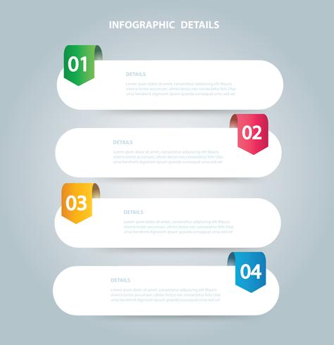 quadratische Infografik Vektor-Vorlage mit 4 Optionen. Kann für Web, Diagramm, Grafik, Präsentation, Diagramm, Bericht, Schritt für Schritt Infografiken verwendet werden. Abstrakter Hintergrund vektor