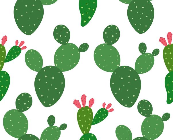 Seamless kaktus mönster bakgrund - Vektor illustration