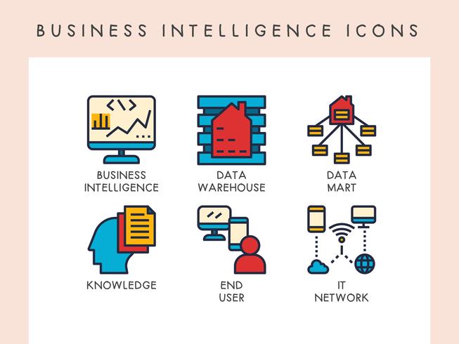 Business Intelligence-Symbole vektor