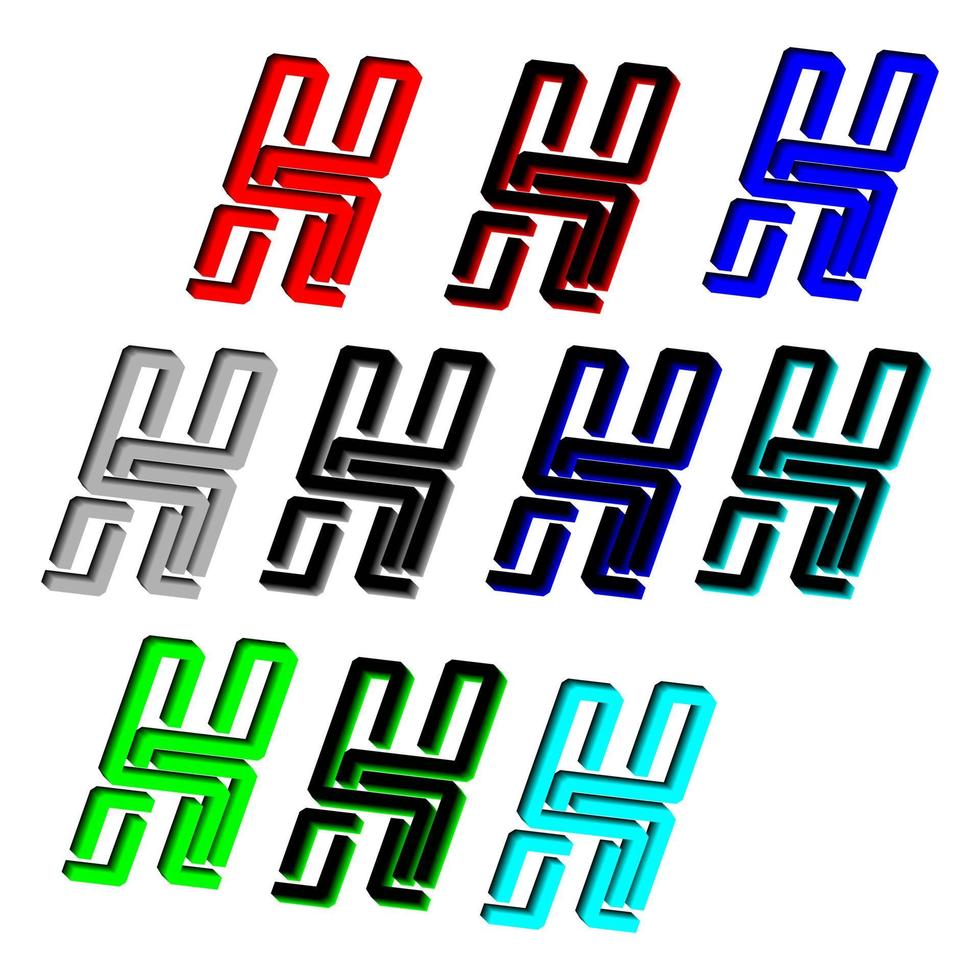 3D-Buchstabe h-Logo. perfekt für t-shirts und so weiter. vektor