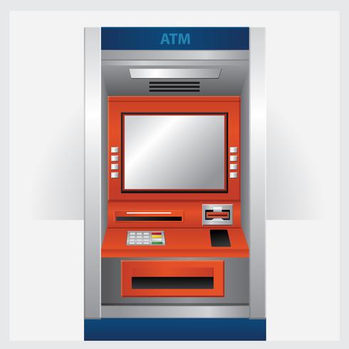 ATM Automatisk Teller Machine med ATM Card Vector Illustration