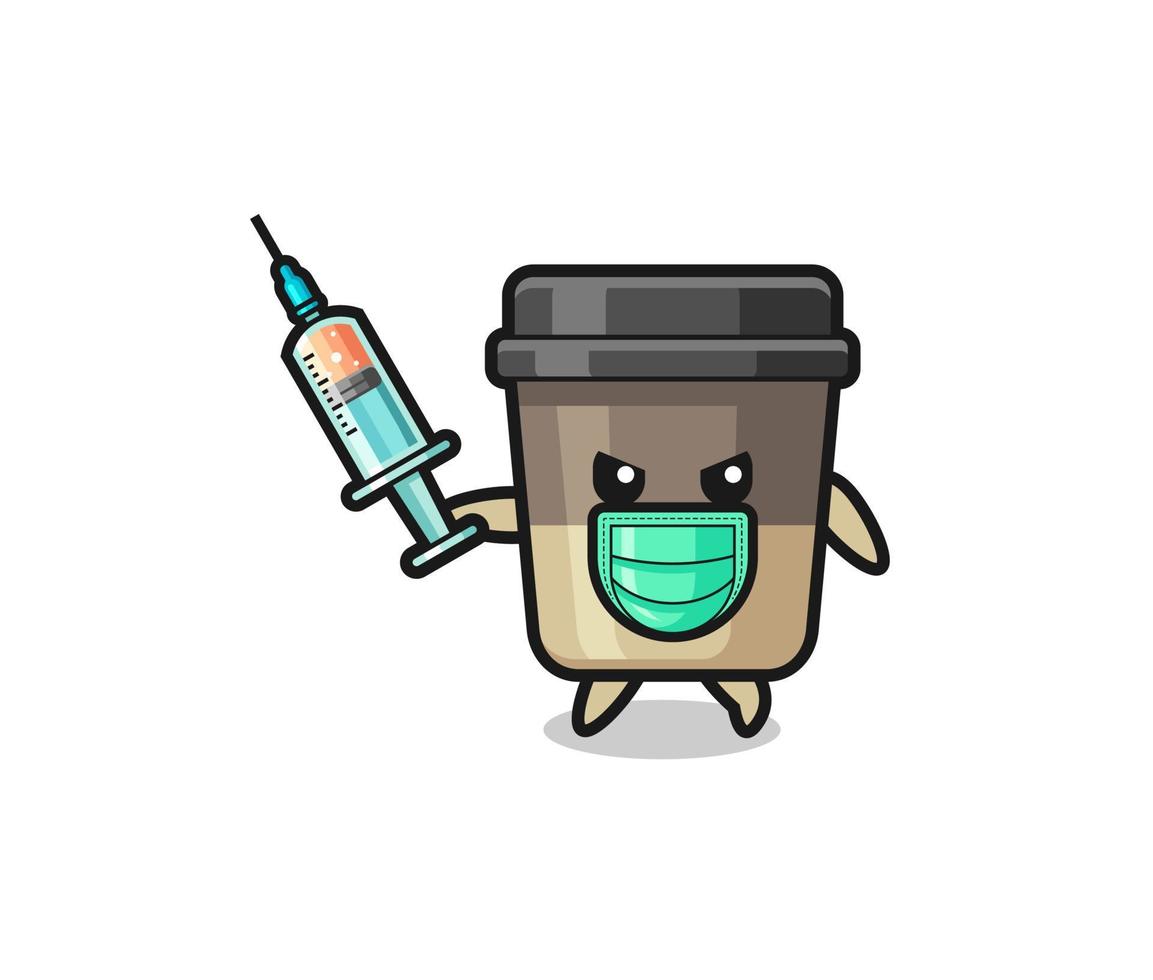 Illustration der Kaffeetasse zur Bekämpfung des Virus vektor