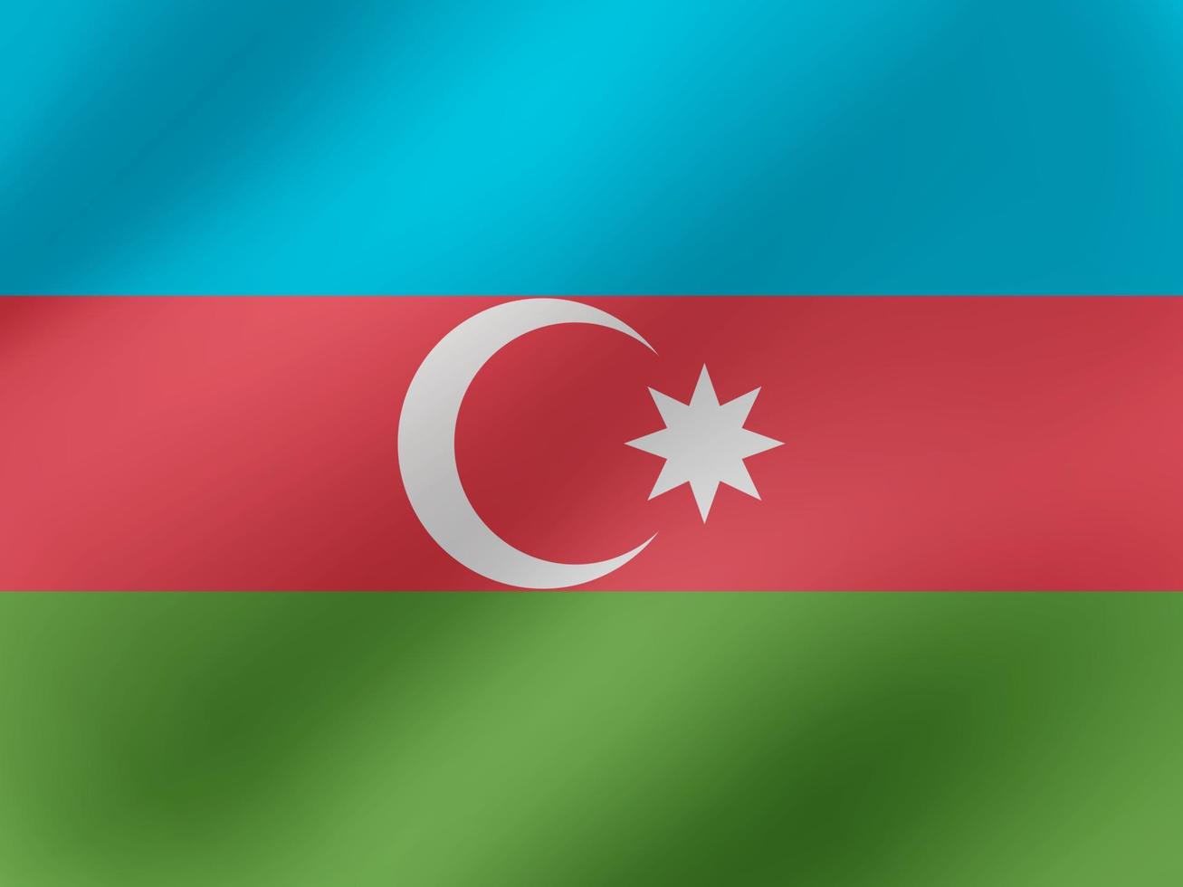 vektor realistische wellenförmige illustration des aserbaidschan flaggendesigns