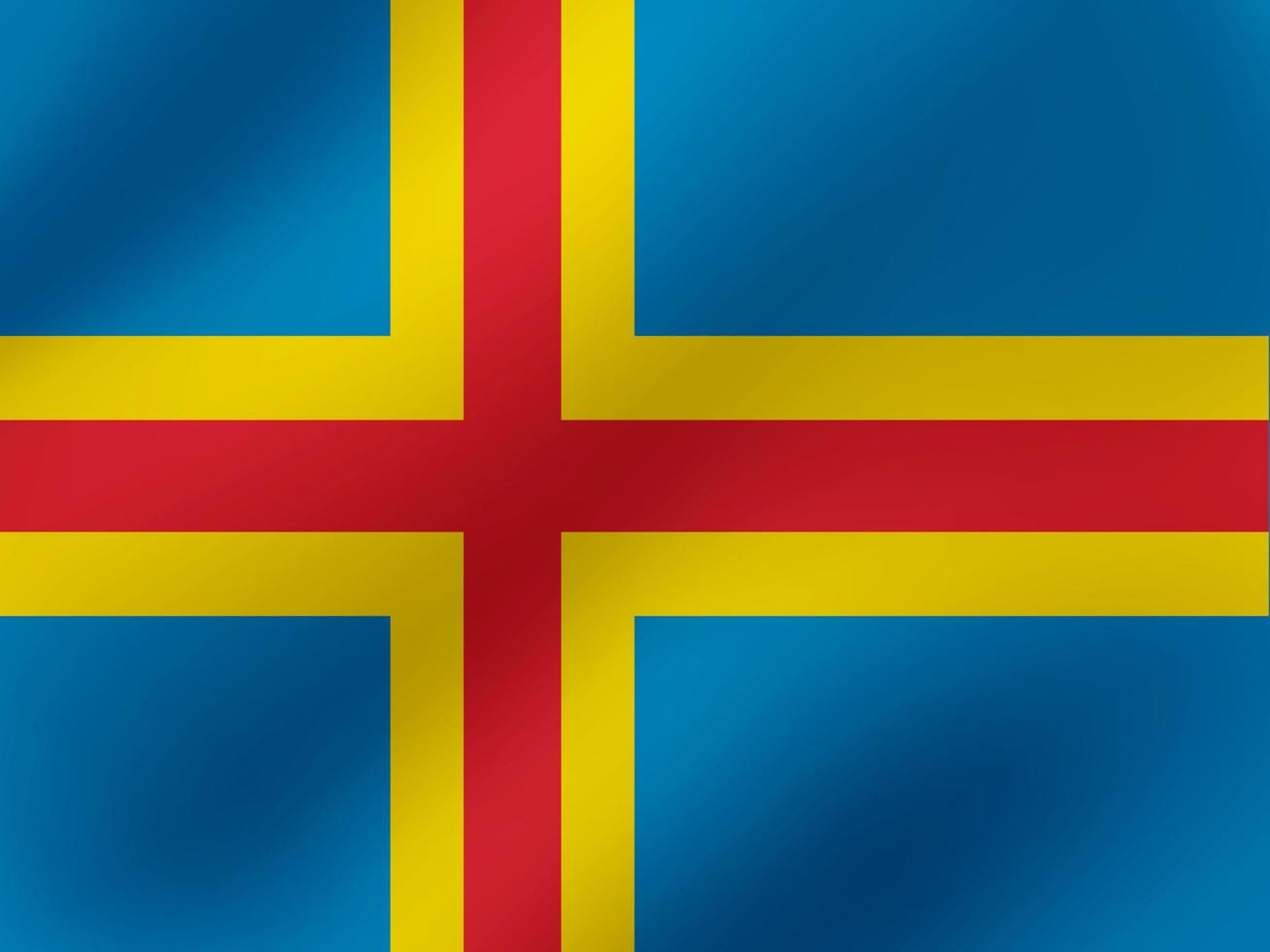 vektor realistisk vågig illustration av aland flagga design