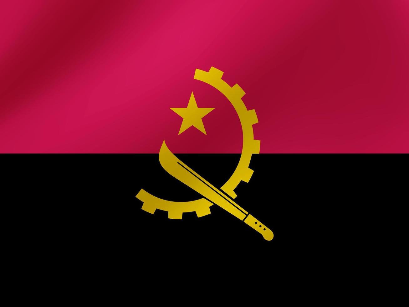 vektorrealistische wellenförmige illustration des angolan-flaggendesigns vektor