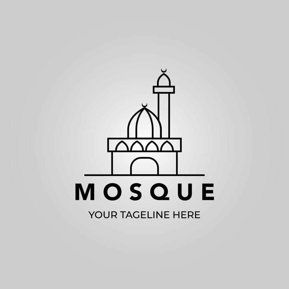 Moschee Symbol Strichzeichnungen Vektor minimalistisches Illustrationsdesign