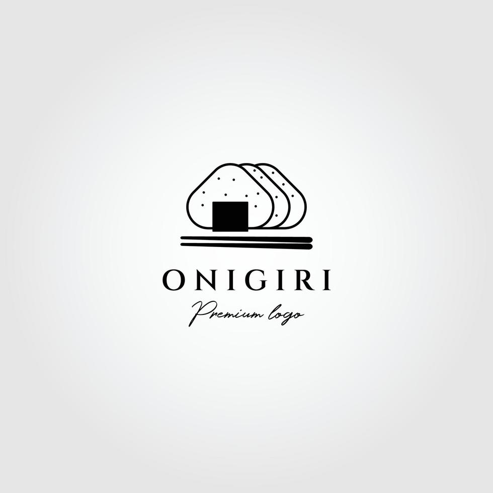 onigiri line art minimalistisches logo vektorillustrationsdesign kreatives essen traditionell vektor