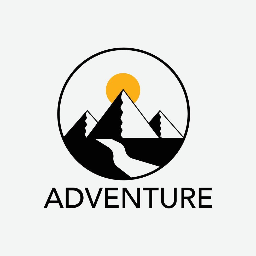 Abenteuer Strichzeichnungen minimalistisches Logo-Vektor-Illustrationsdesign vektor