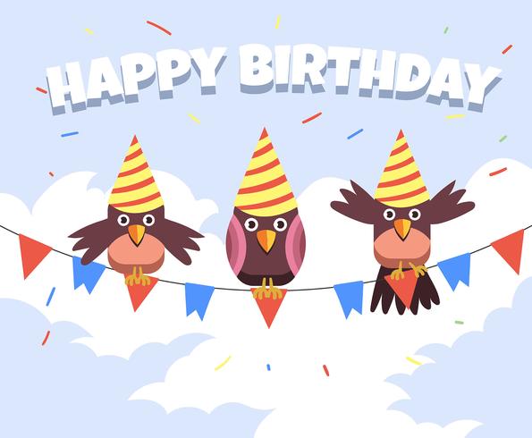 Alles Gute zum Geburtstag Tier Vögel vektor