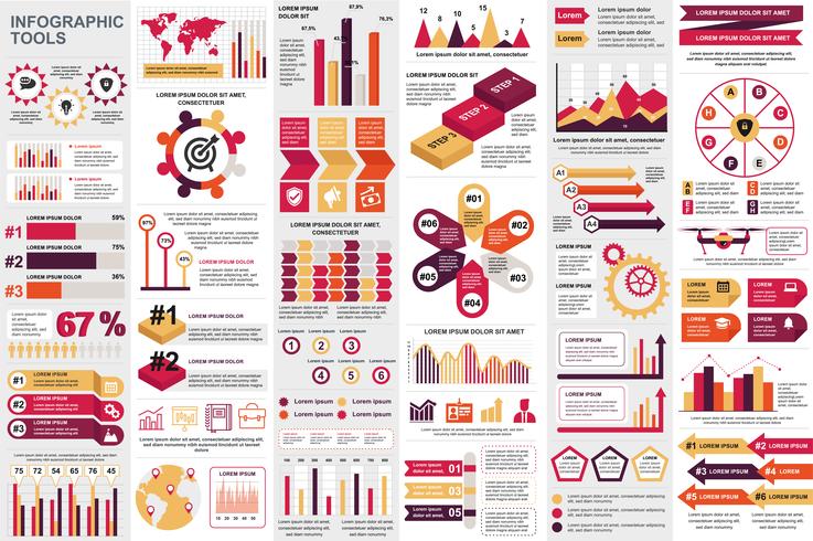 Infographik Elemente Daten Visualisierung Vektor Entwurfsvorlage. Kann für Schritte, Optionen, Geschäftsprozesse, Workflow, Diagramm, Ablaufdiagrammkonzept, Zeitachse, Marketing-Symbole und Infografiken verwendet werden.