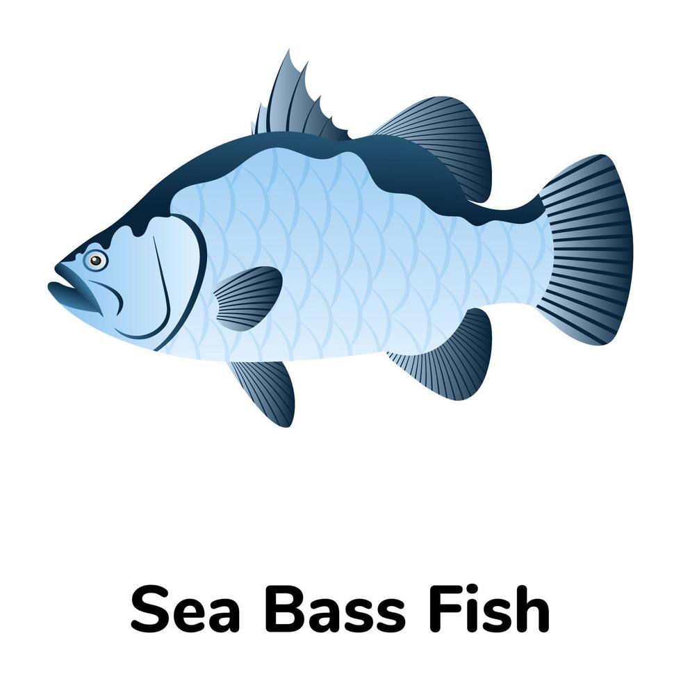 ein flaches Symbol für Süßwasserfische vektor