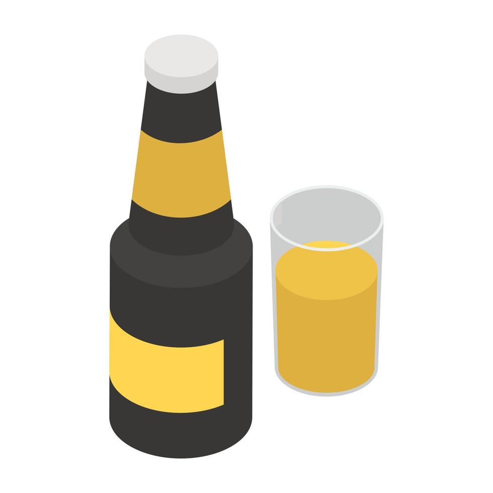 Bierflasche und Glas vektor