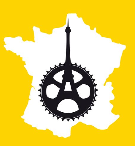 TOUR DE FRANCE MINIMALES PLAKAT vektor