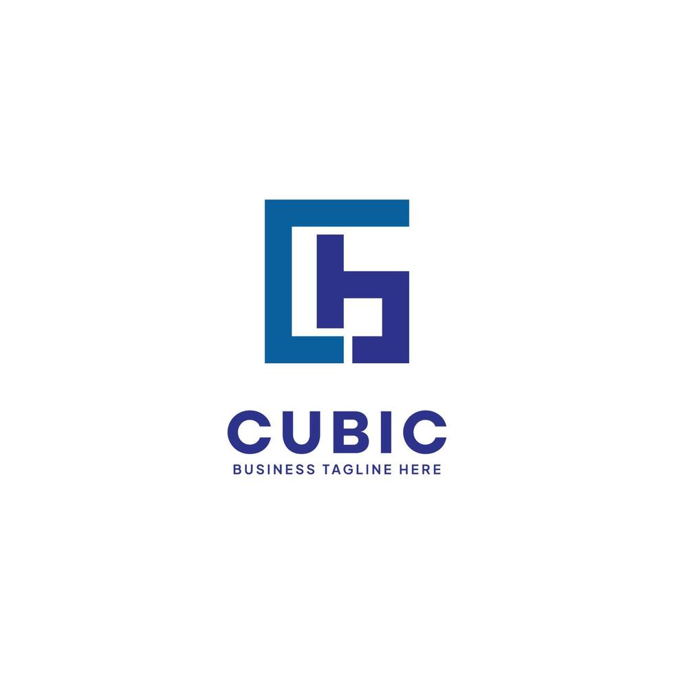 kreatives kubisches logo mit den buchstaben c und b vektor