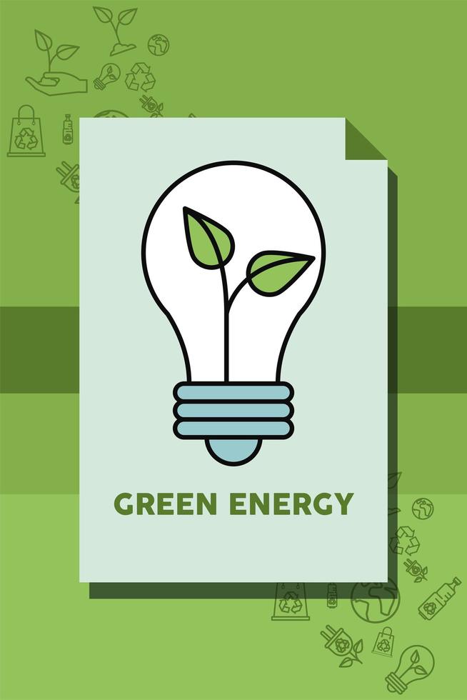 grön energilampa vektor