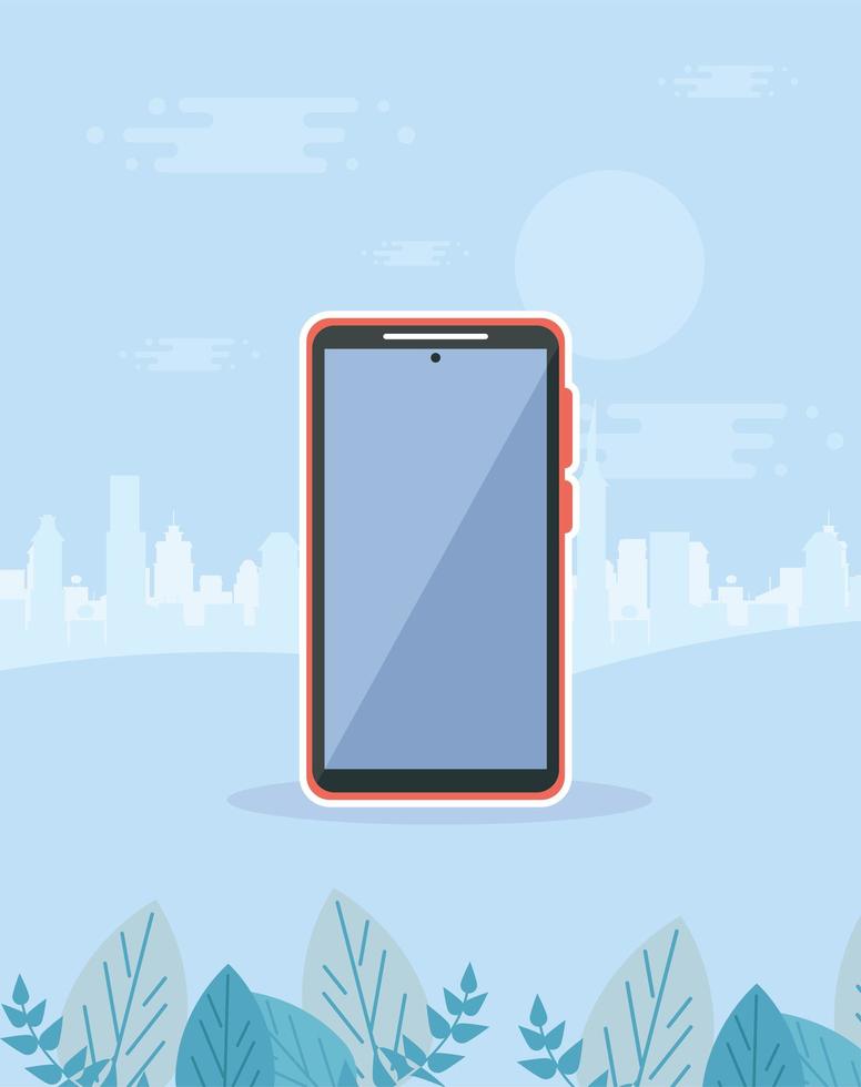 smartphone på staden vektor