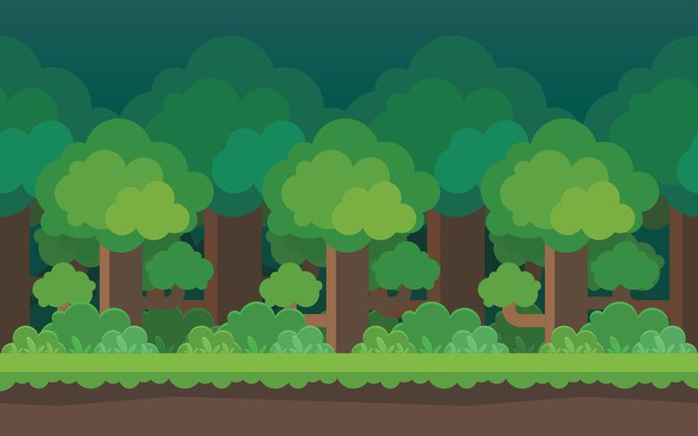 Cartoon skog sömlös bakgrund Element för mobilspel vektor