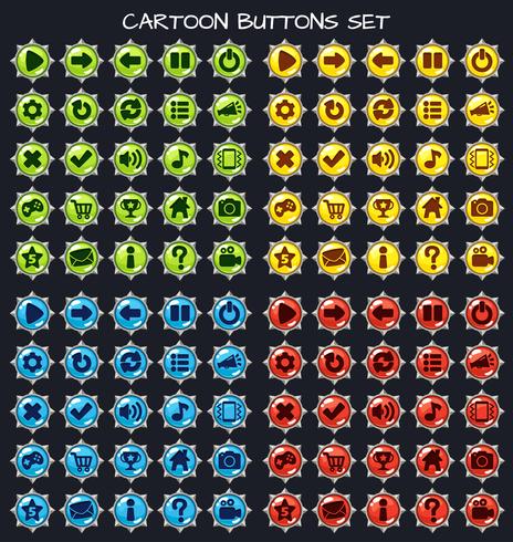 Cartoon Button Set Game Pack, GUI-Element für Handyspiel vektor