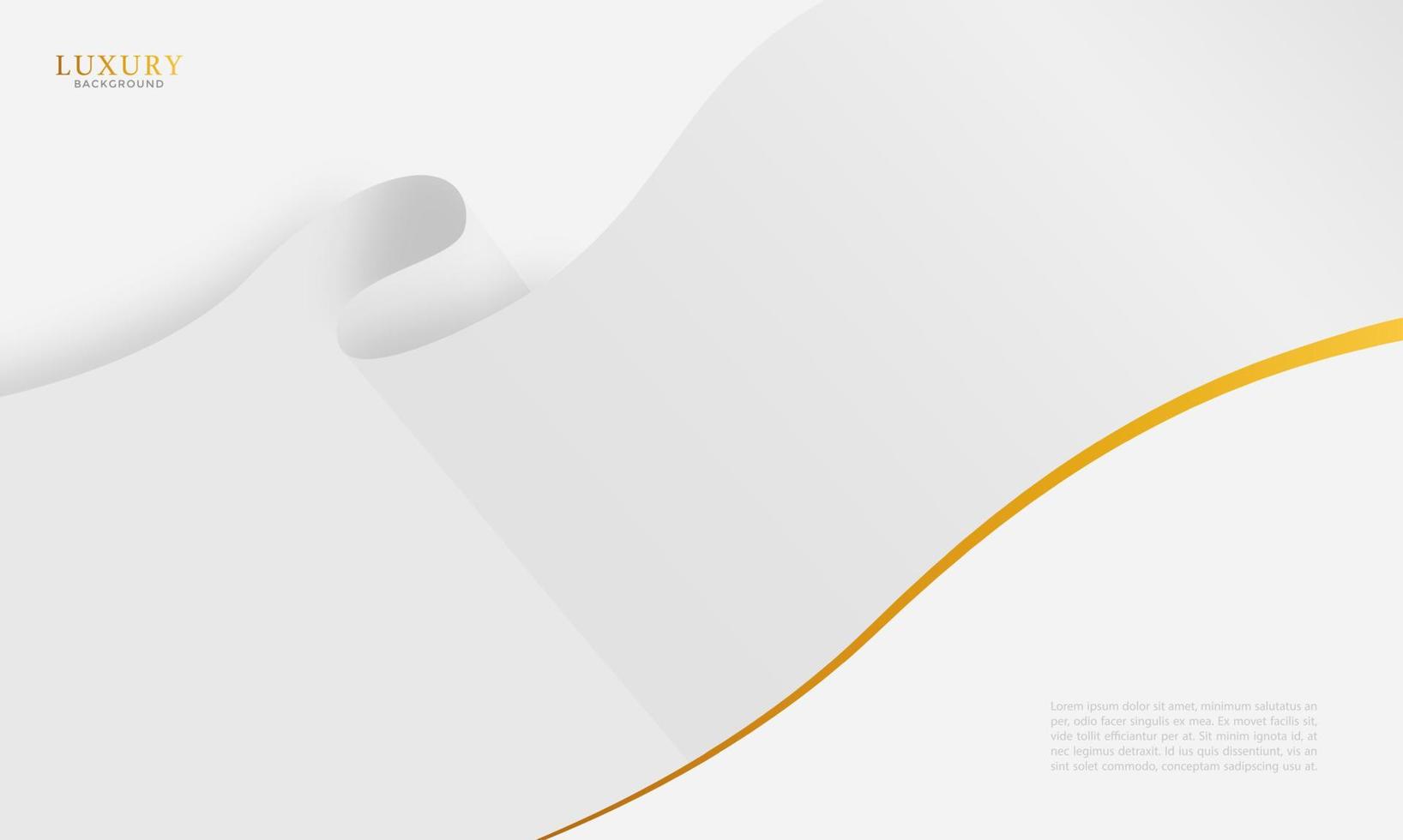 lyx abstrakt banner bakgrund vektor. abstrakt vit och grå dynamiska vågor bakgrund med guld linje kurva lyx stil. vektor