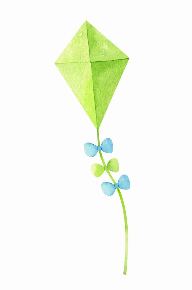 Grüner Drachen mit bunten Bögen isoliert auf weißem Hintergrund. ein Thema für lustige Freizeit. aquarell handgezeichnete illustration. perfekt für Drucke, Poster, Cover, Karten, Dekorationen. vektor
