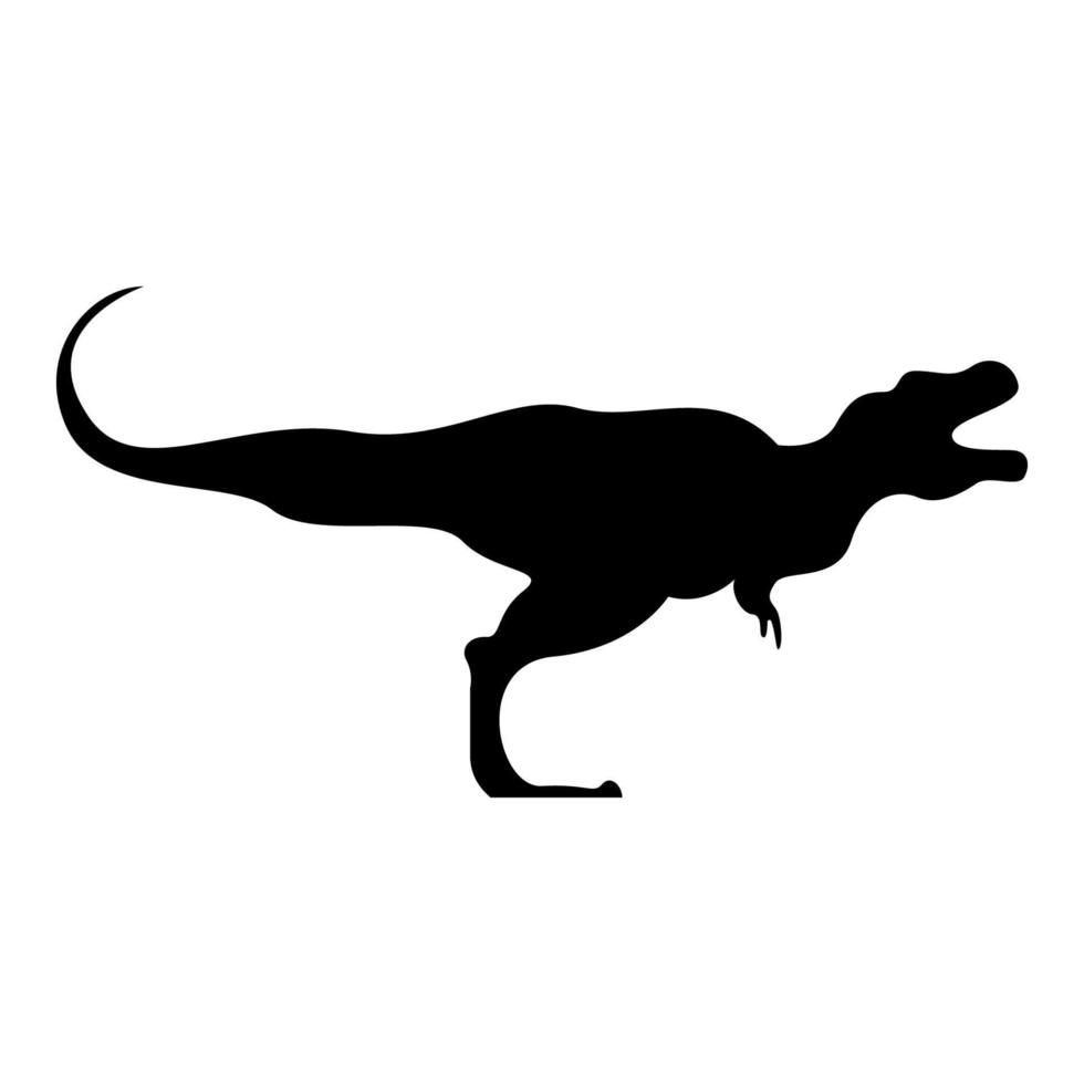 Dinosaurier- und Dino-Monster-Symbol. schwarze Vektor-Silhouette-Raubtier-Icon-Sammlung. Dinosaurier aus der Jurazeit. vektor