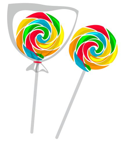 Färgglada lollipop på vit bakgrund vektor