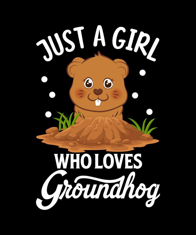 bara en tjej som älskar groundhog vektorillustration vektor