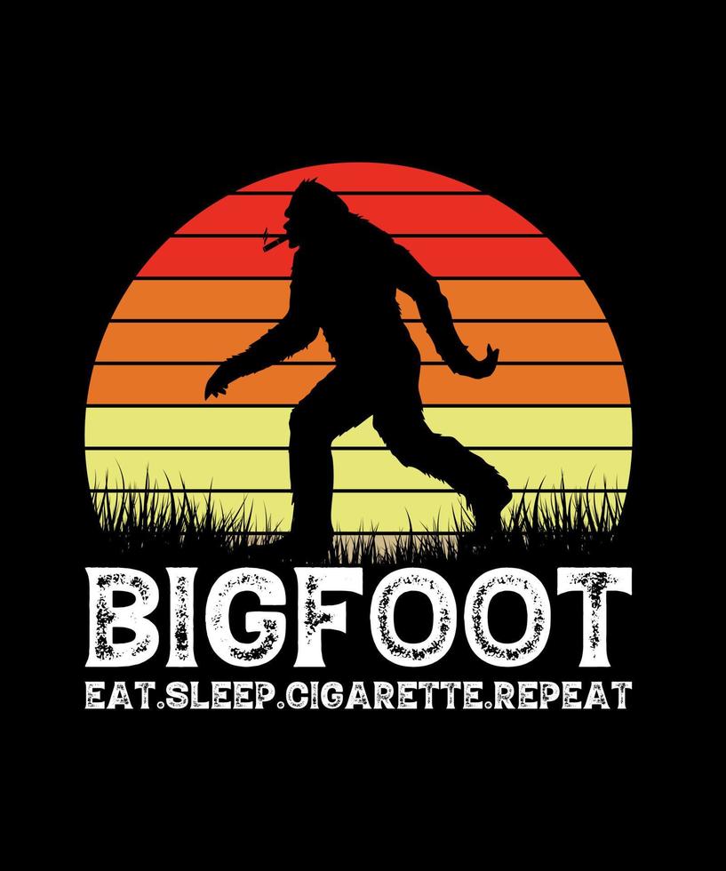 bigfoot äta cigarett vektor mall