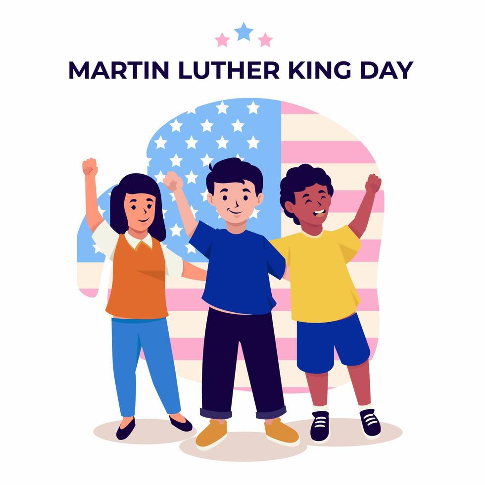 människor firar martin luther king day koncept vektor