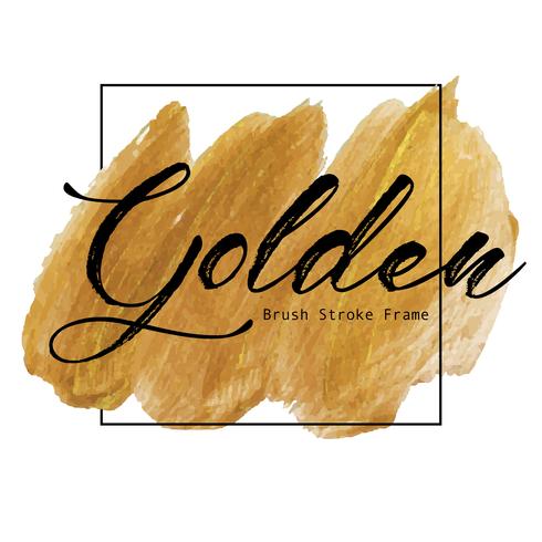 Goldener Bürstenanschlagrahmen, Goldbeschaffenheits-Farbenfleck, Vektorillustration. vektor