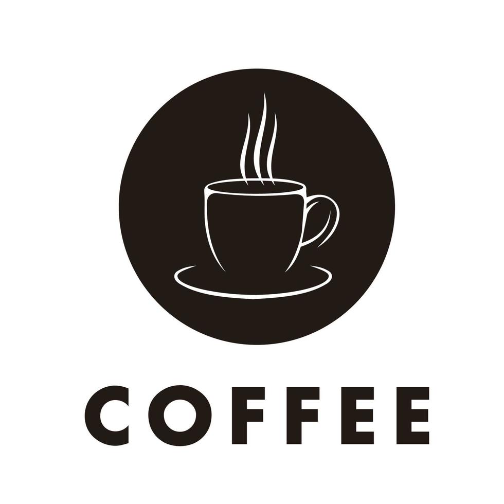 varm kopp kaffe logotyp vektor