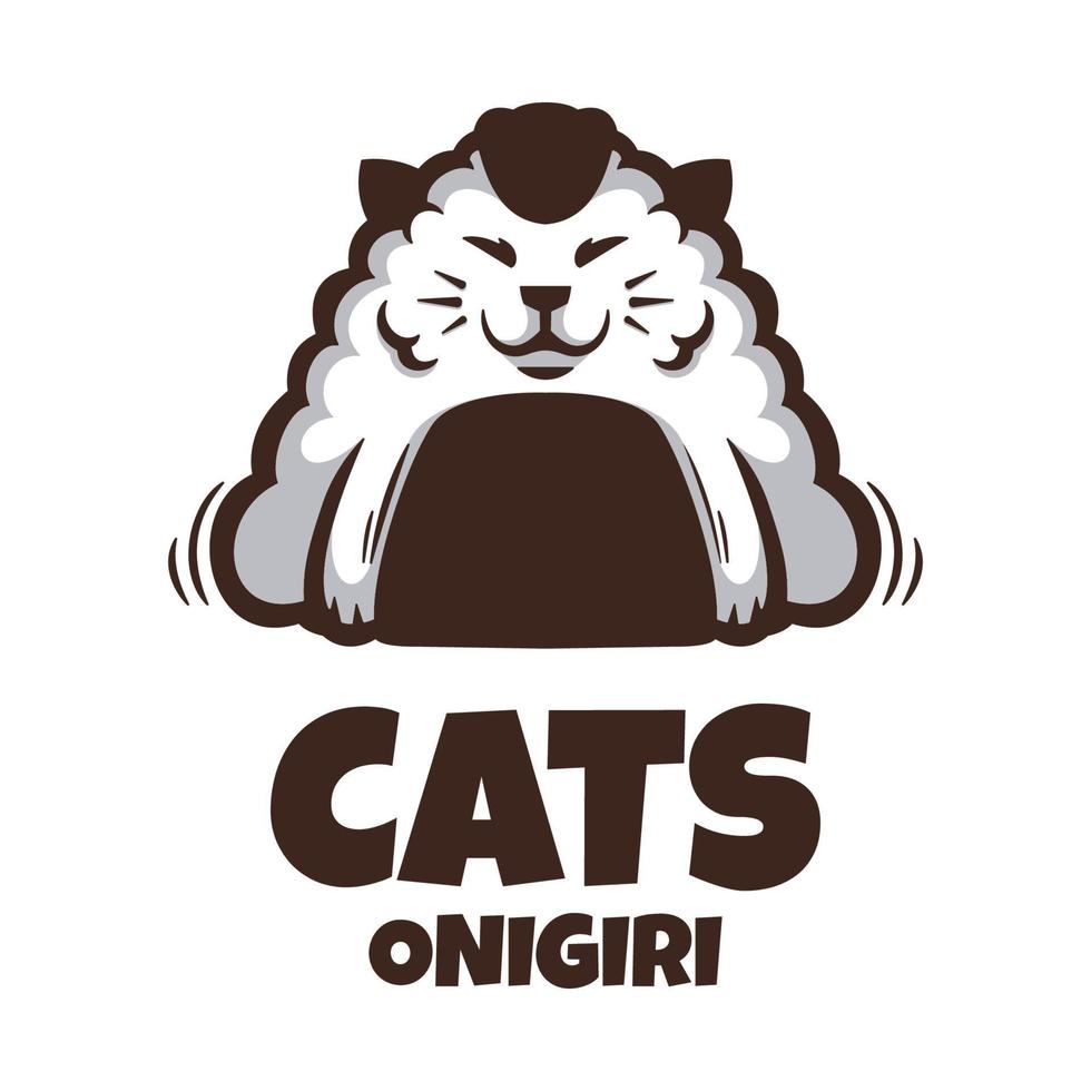Illustrationsvektorgrafik der Katze Onigiri, gut für Logodesign vektor