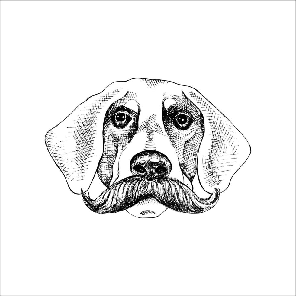 Vektorbild eines Hundes schwarz und weiß. Design-Stil. Tier. Kunst. Symbol. Logo. Illustrator. auf weiß vektor