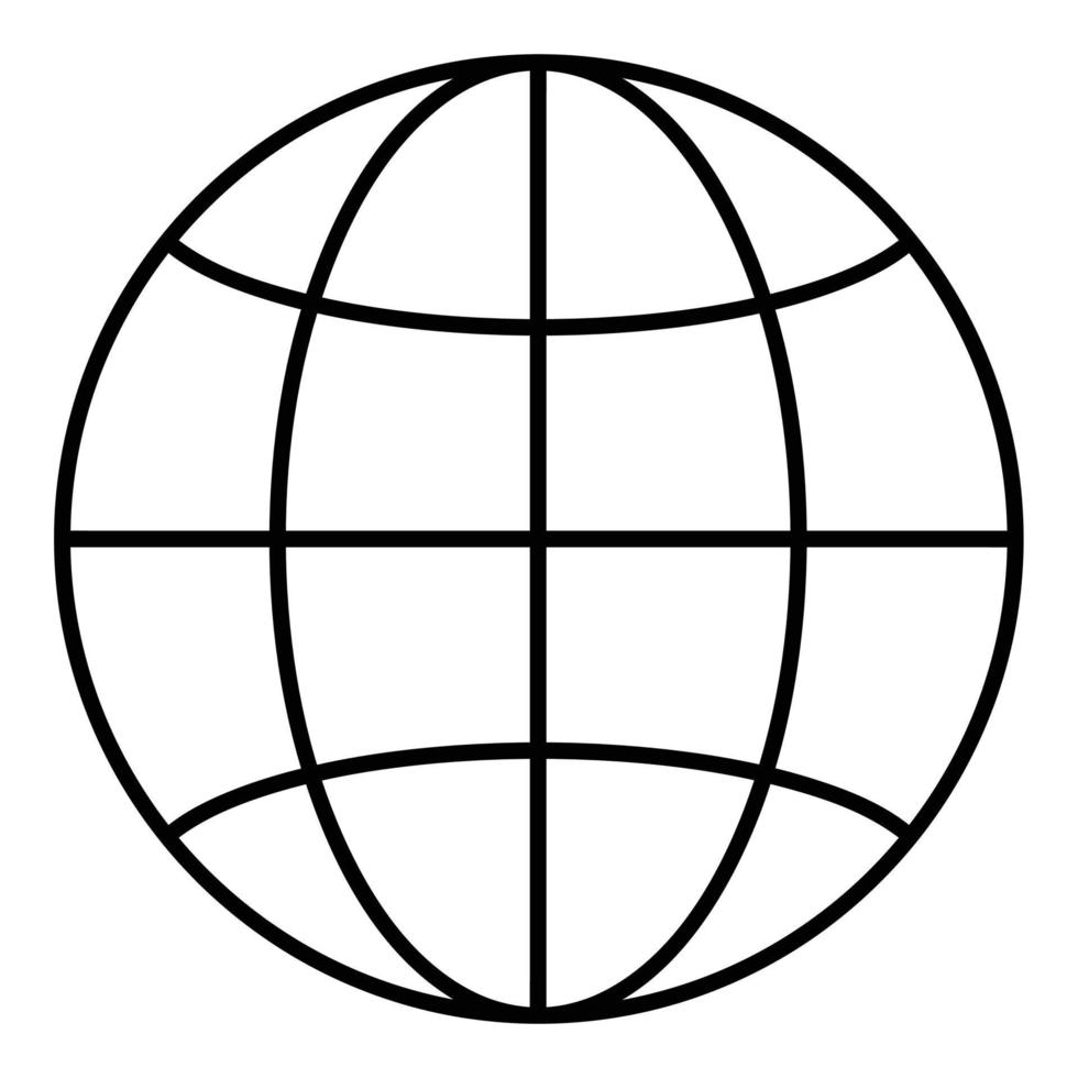 Umriss-Globus-Symbol. vektor