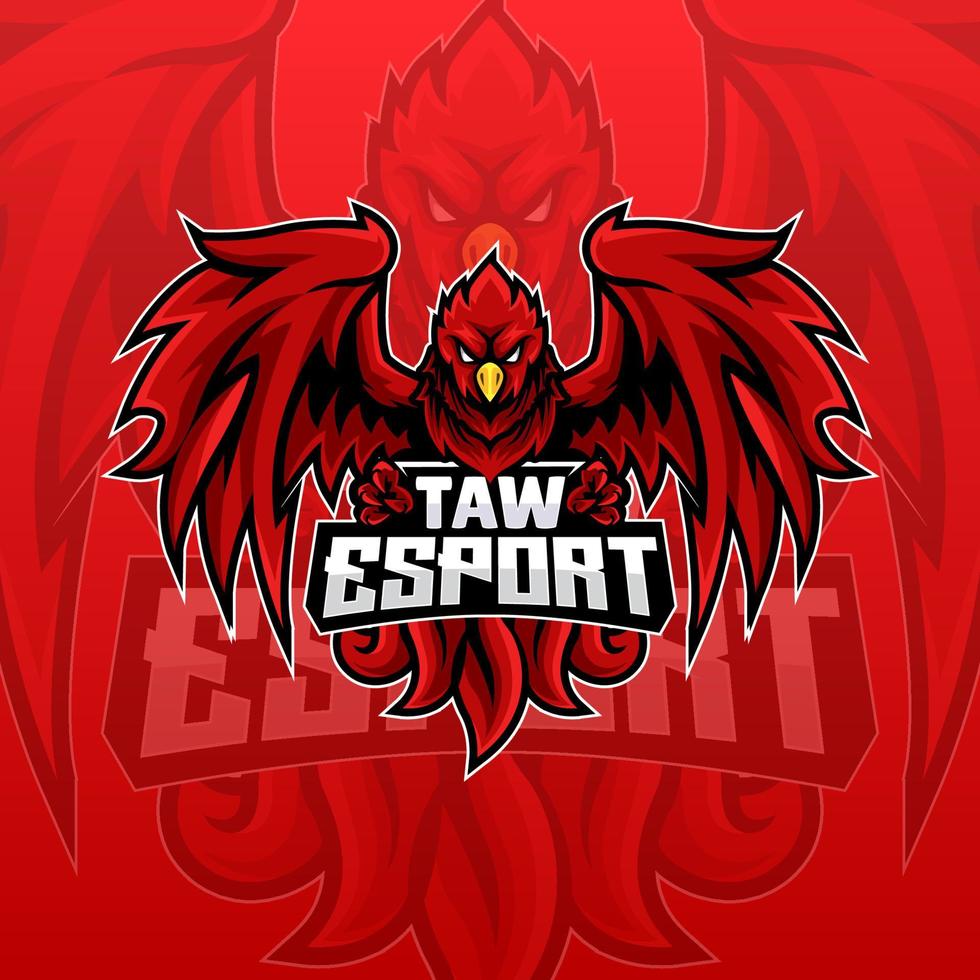 Red Phoenix E-Sport-Logo-Vorlage vektor