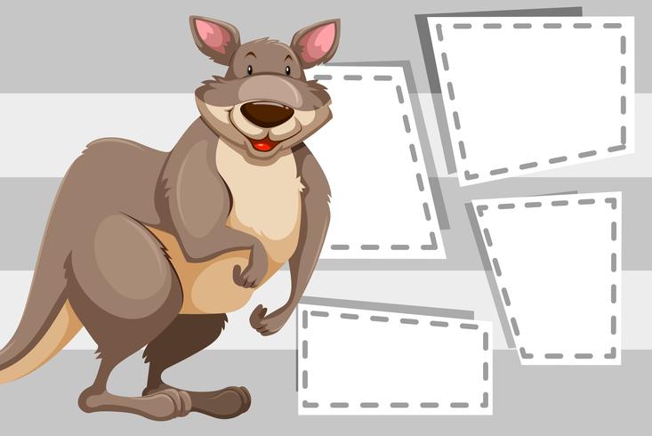 Känguru på anteckningsmall vektor