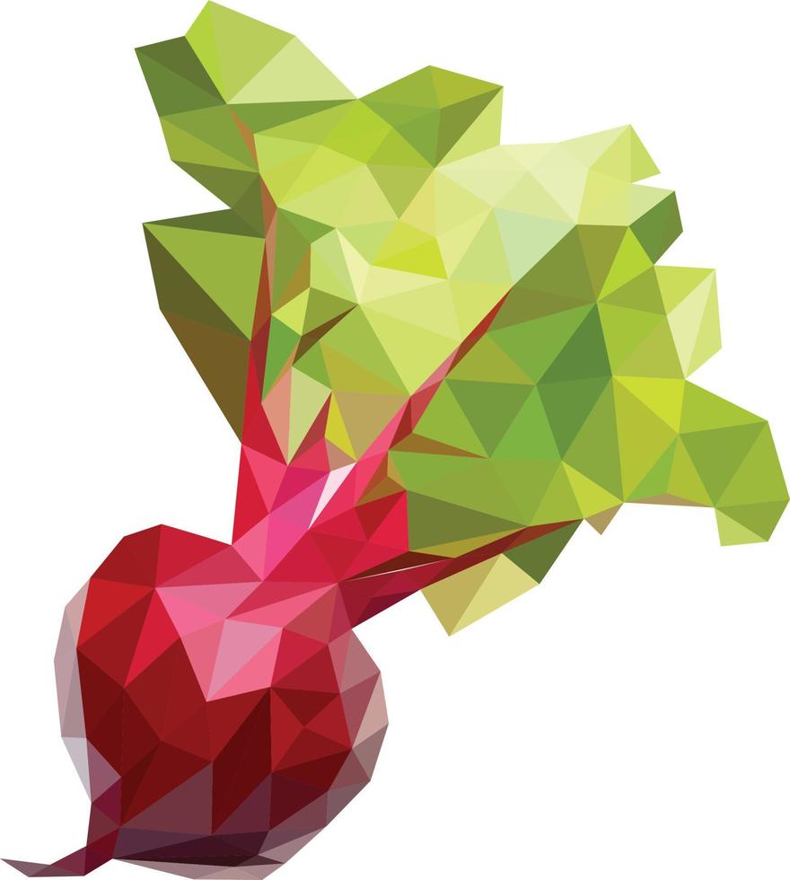 Bit-Obst-Illustration Low-Poly-Stil auf weißem Hintergrund, Bit-Obst-Vektor isoliert vektor