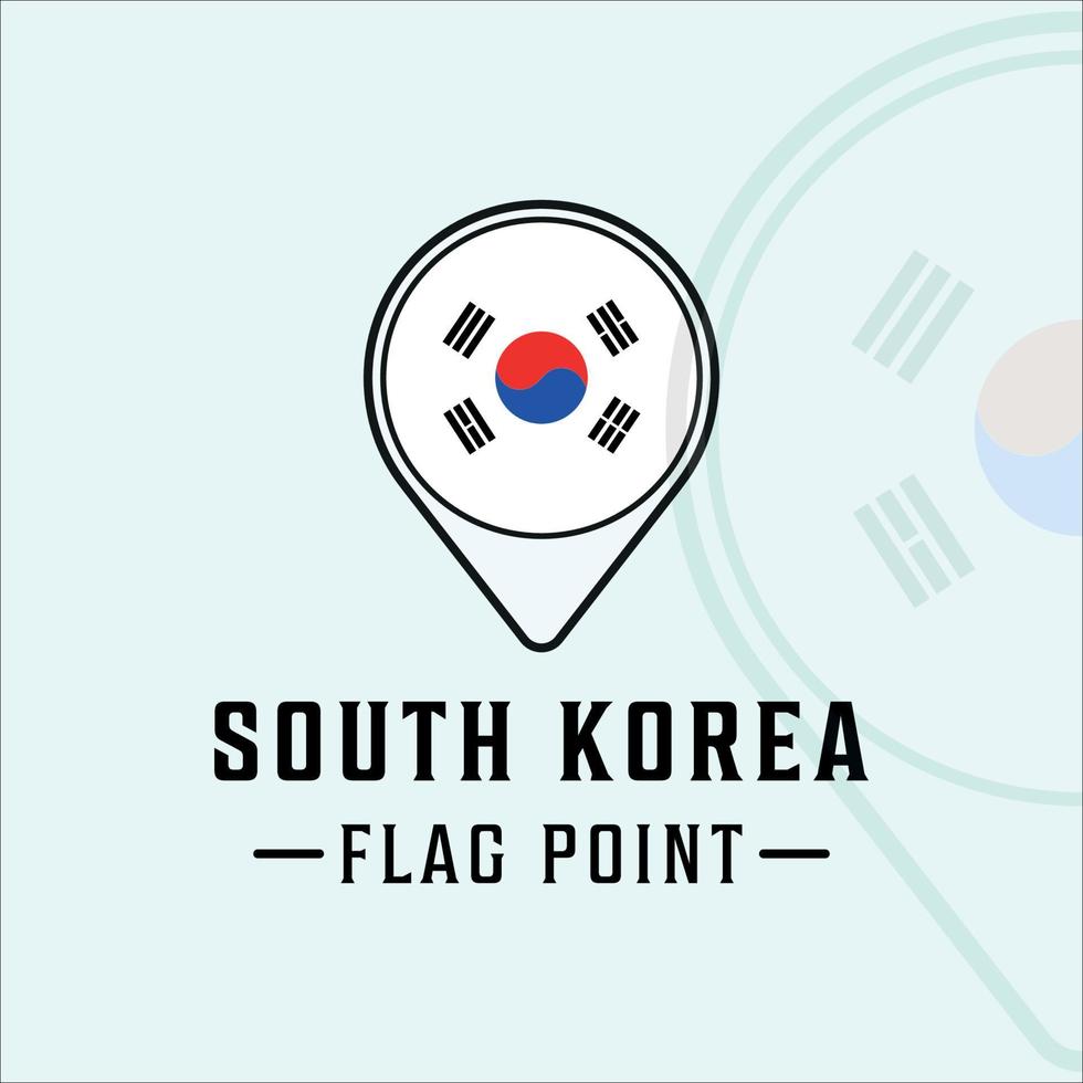 flaggpunkt Sydkorea logotyp vektor illustration mall ikon grafisk design. kartor plats land tecken eller symbol