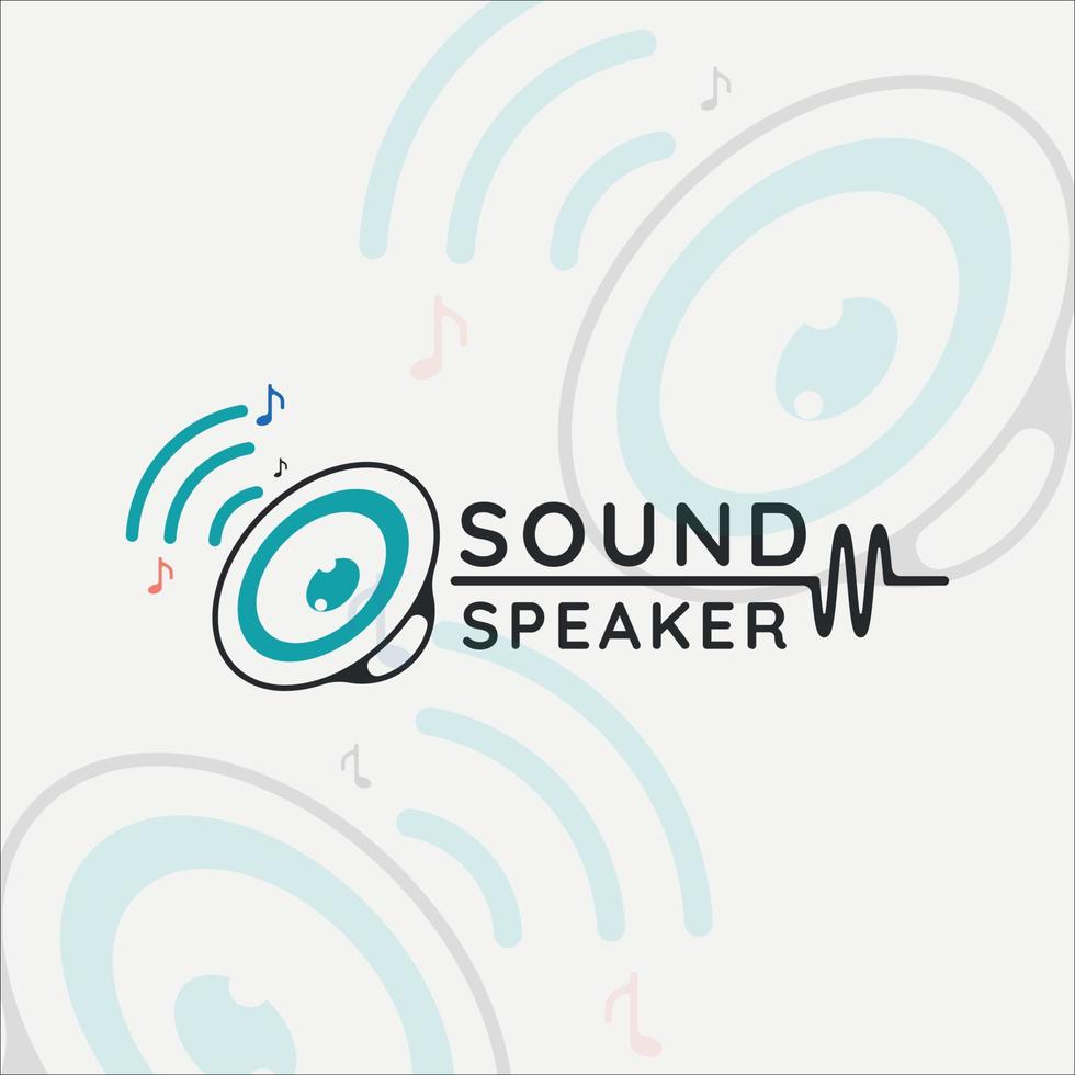 Ton Lautsprecher Logo Vintage Vektor Illustration Vorlage Symbol Grafikdesign. Konzeptsymbol für Musikunternehmen und Radiosender