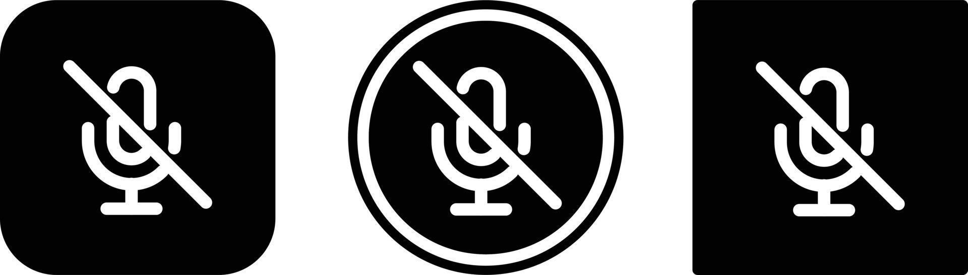 Symbol „Mikrofon aus“ . Web-Icon-Set. Sammlung von Symbolen. einfache Vektorillustration. vektor