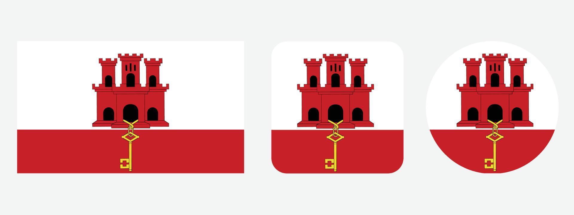 gibraltar flaggikon. web ikonuppsättning. ikoner samling platt. enkel vektorillustration. vektor